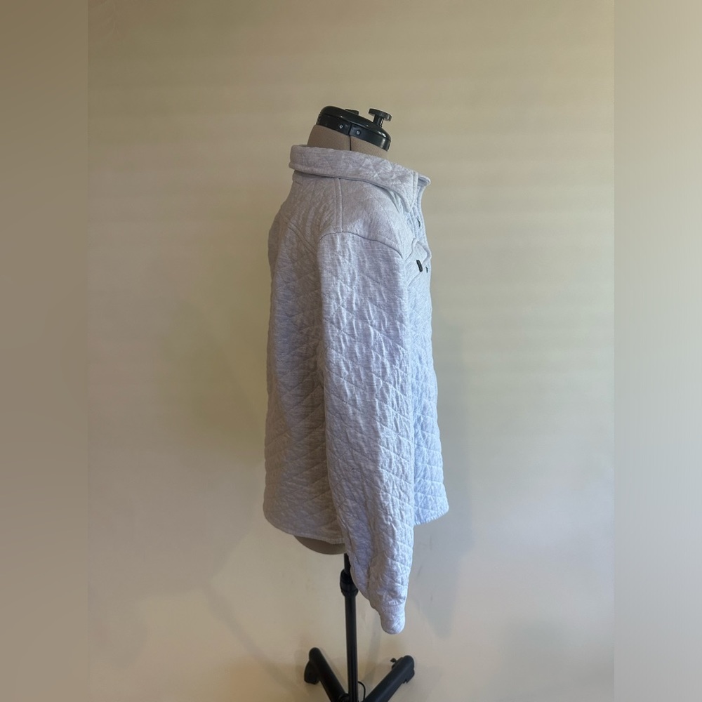 Rock Monkey Quilted Button Up Jacket Light Grey W… - image 4